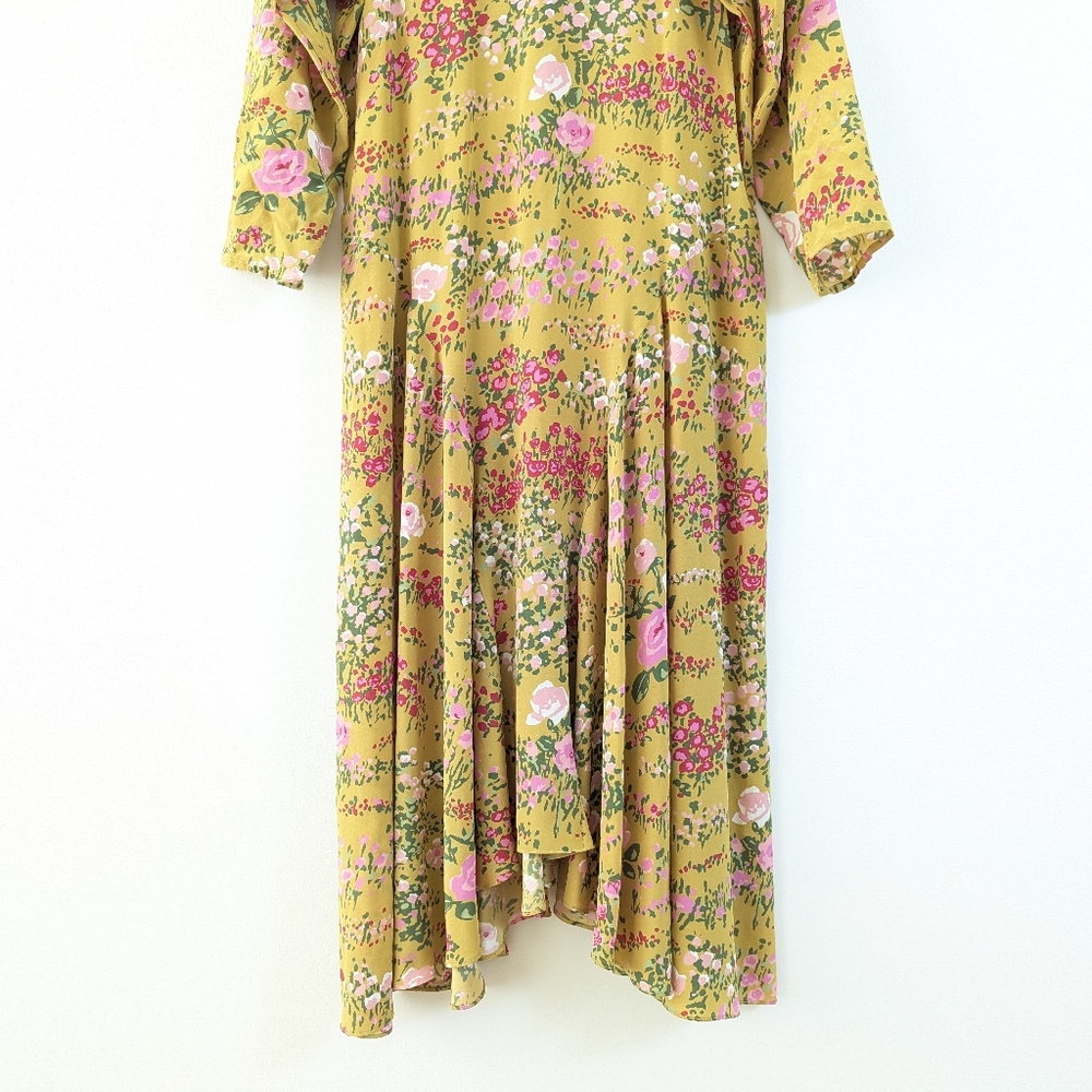 No. 6 Vibrant Yellow Floral Midi Dress - Picture 6 of 16